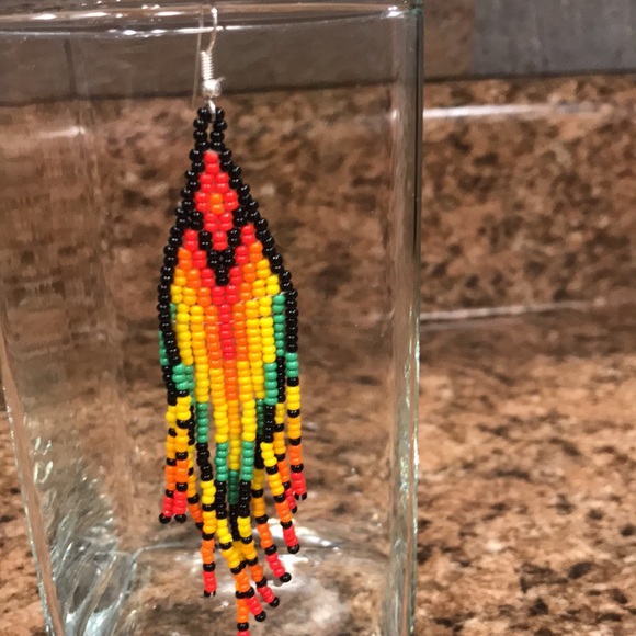 BEADED HANDMADE EARRINGS FROM COLOMBIA - Picture 2 of 7